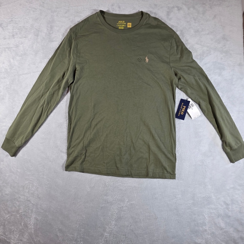 Polo Ralph Lauren Men Crew Neck Long Sleeve‎ Shirt Olive Green S